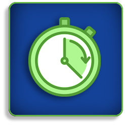 Chronomètre Vert sur fond Bleu