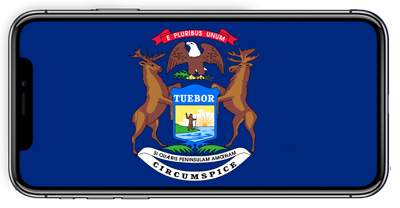 Drapeau du Michigan à l'Intérieur de l'iPhone