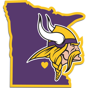 Silhouette de carte du Minnesota-Logo des Vikings du Minnesota