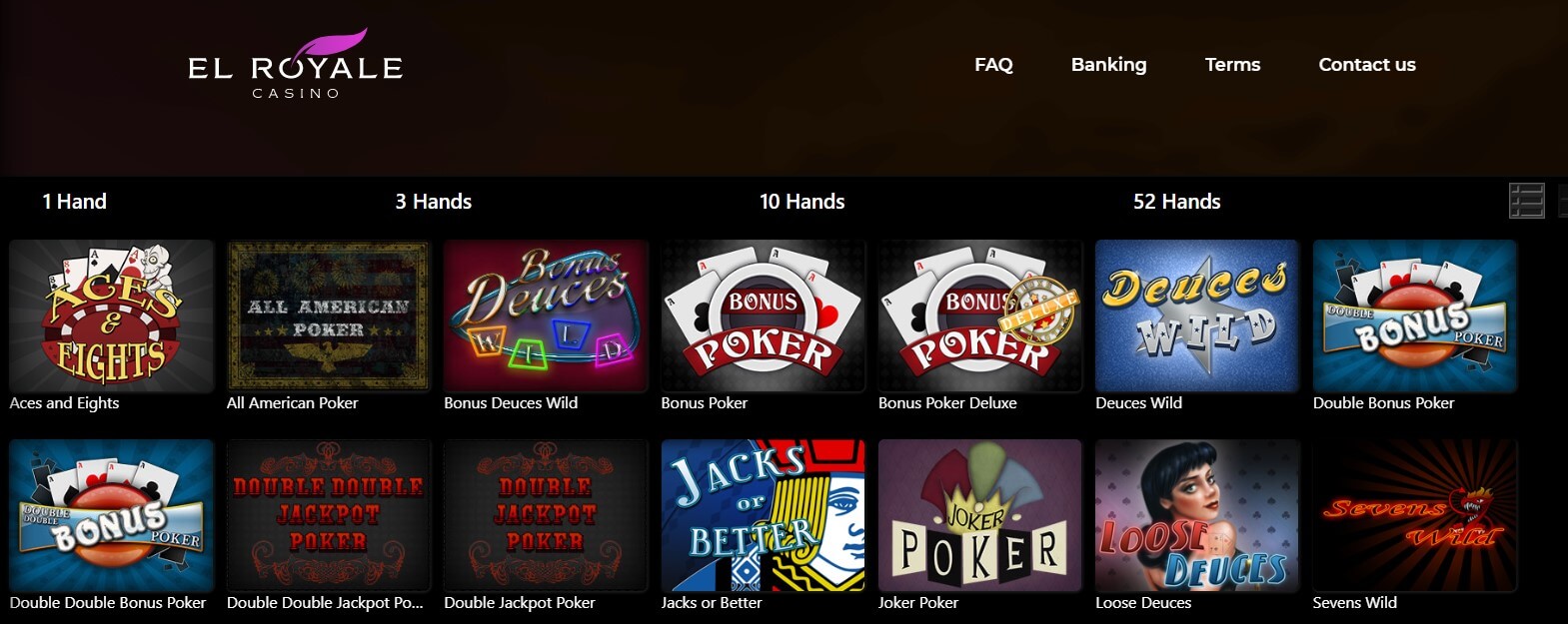 Jeux de Poker en Ligne El Royale