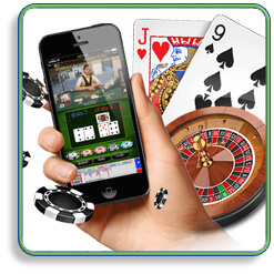 Application de Casino pour Smartphone, Cartes et Icône de Roue de Roulette