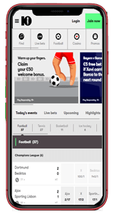 10Bet Sports Hub-Téléphone Mobile Rouge